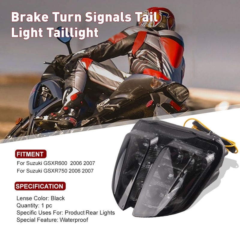GZYF Motor Integrated Brake Tail Running Light License Plate Lamp for Suzuki GSXR600 GSXR750 2006 2007 - Image 2
